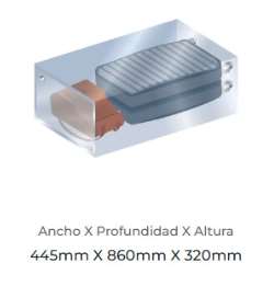 Tamaño M: 44,5 x 86 x 32 cm